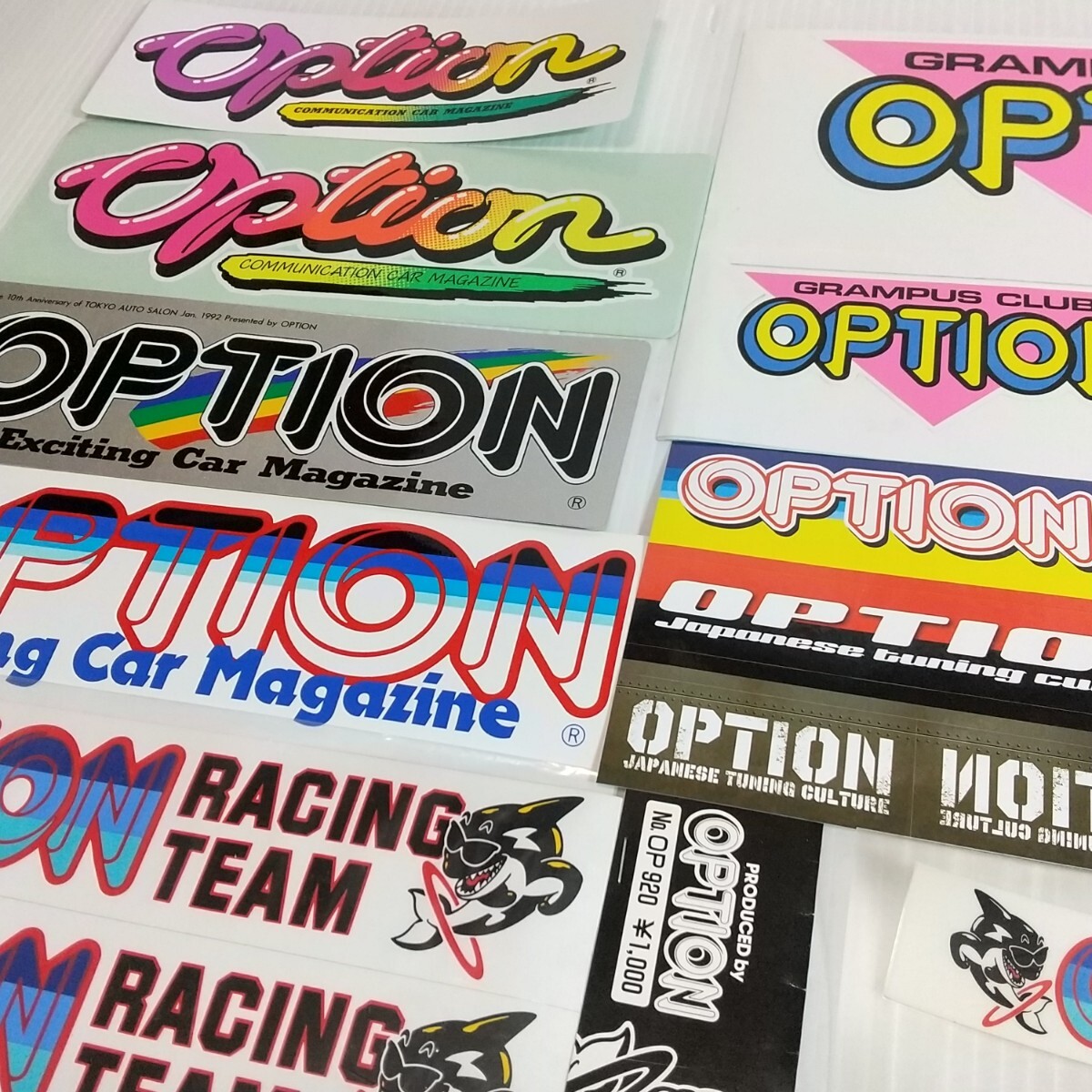 当時物 90's OPTION オプション ステッカー 東京オートサロンブース 雑誌付録有 20枚セット 未使用品 ドリフト AE86 R32 ...