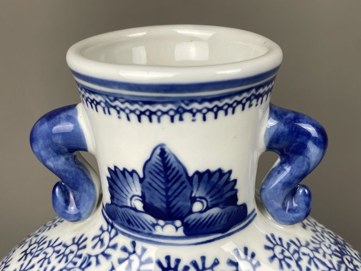 中国美術唐物 景徳鎮 染付 青花 青華 蛍手草花鳳凰