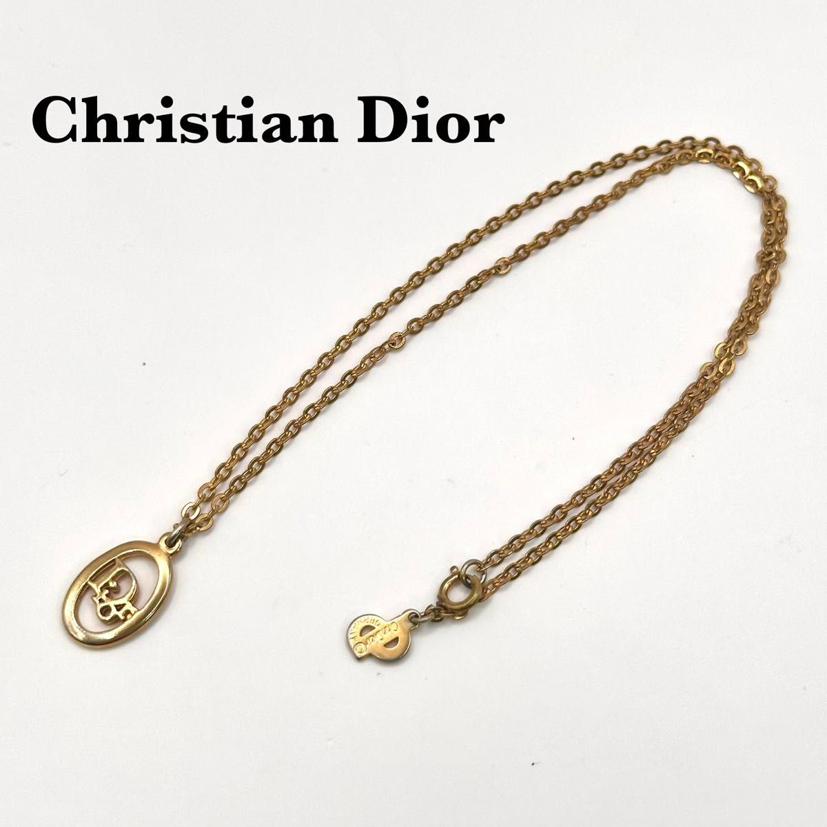 Dior クリスチャンディオール CDロゴ チェーン ネックレス ゴールド②