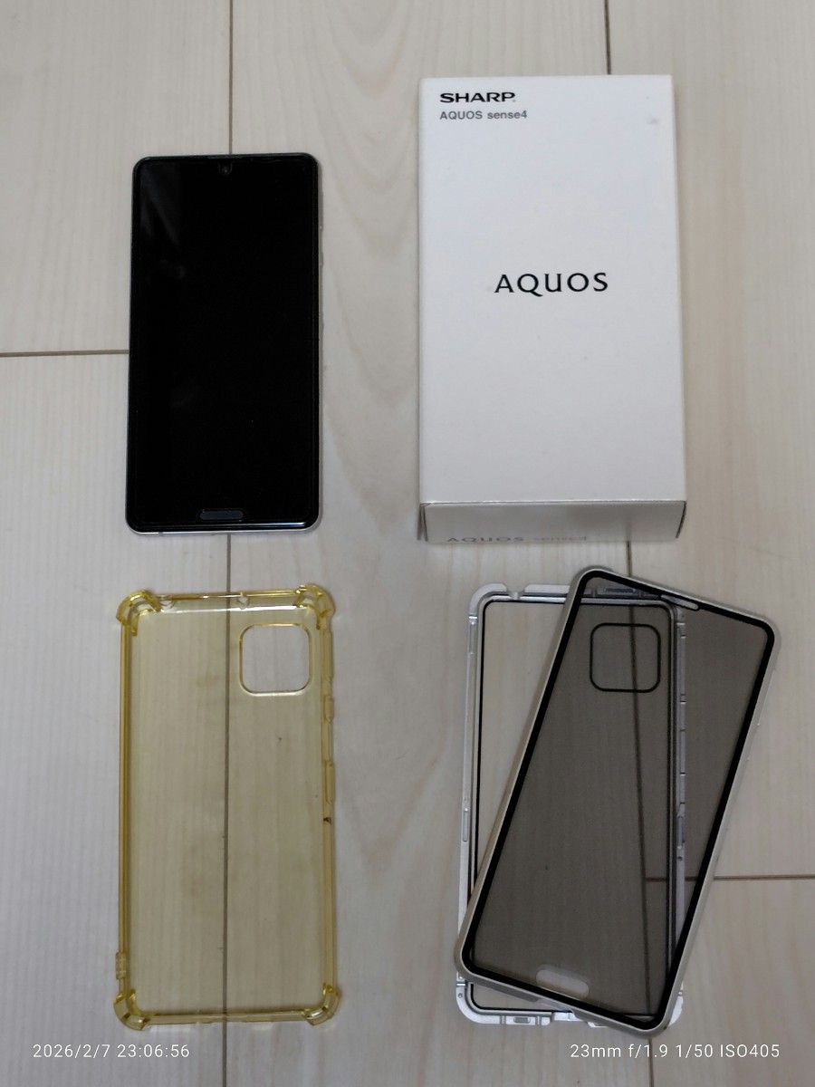 SIMフリー AQUOS sense4 64GB 167 シルバー 良好電池 SIMフリー