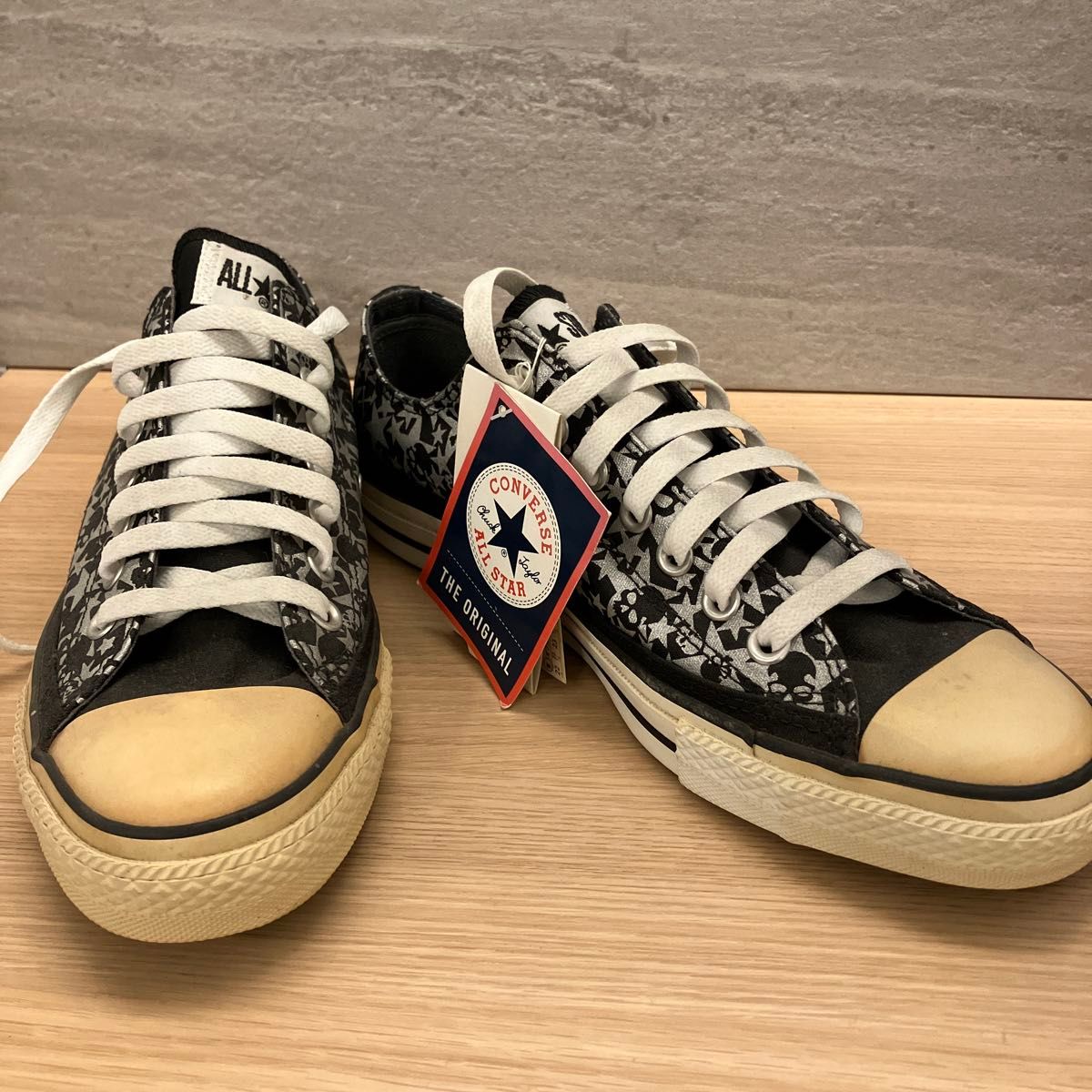 未使用】CONVERSE ALL STAR ローカットスニーカー ブラック スカル柄 