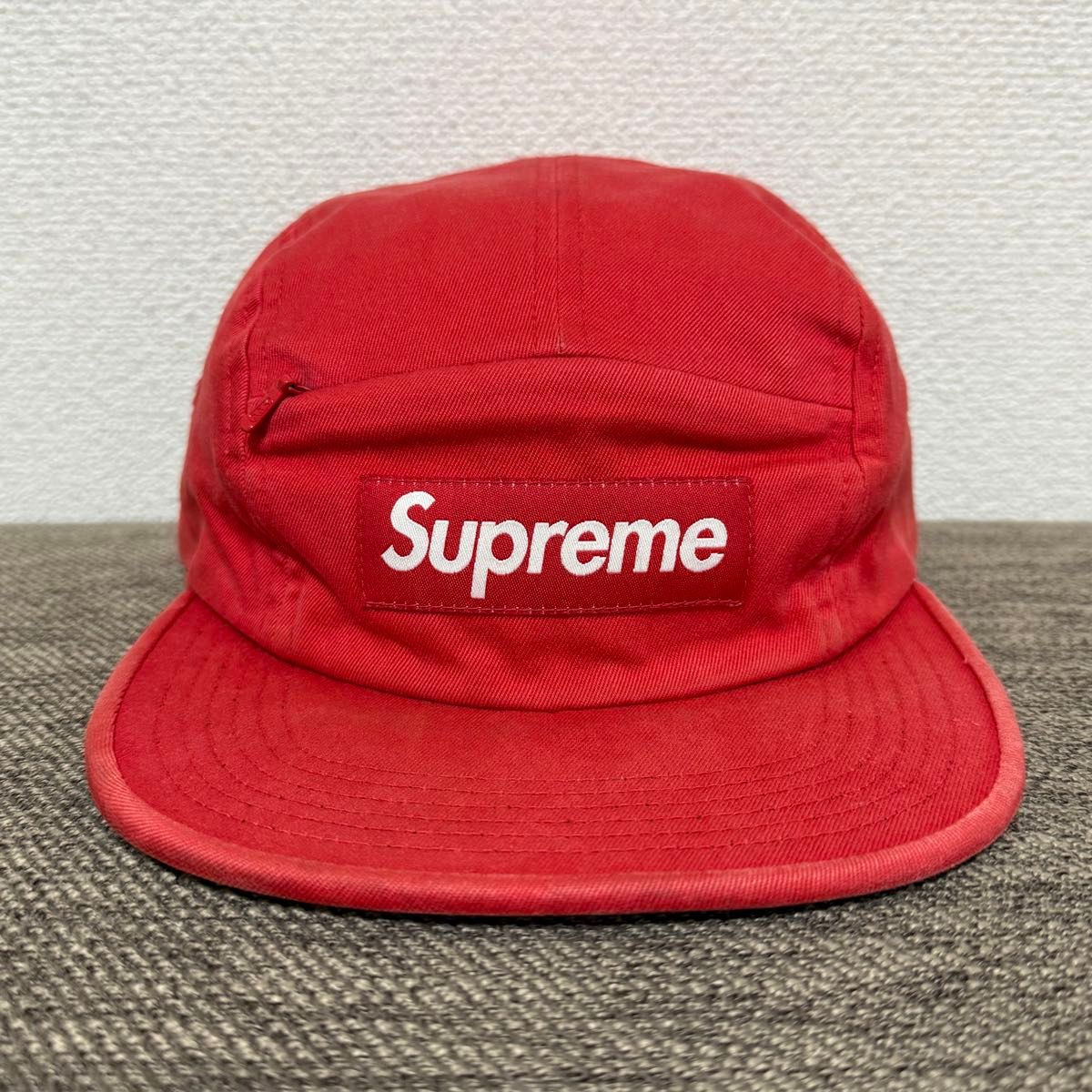 Supreme Front Panel Zip Camp Cap Red Free 17ss 2017年 赤 レッド