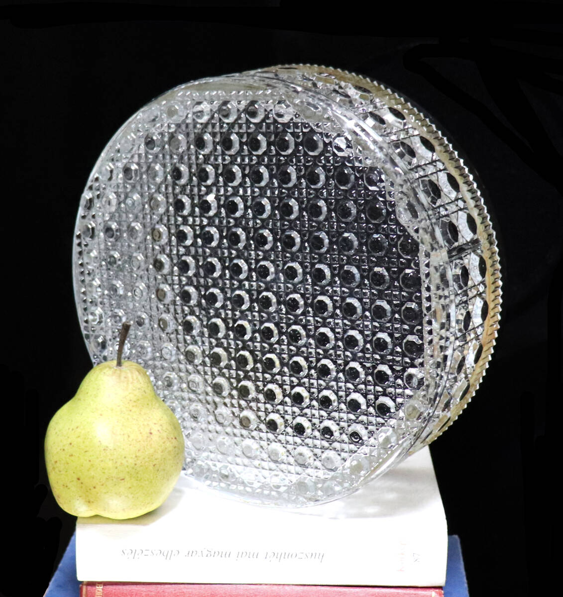 オールド・バカラ (BACCARAT) 稀少型 銀巻 特大 切子鉢 ディアマン 
