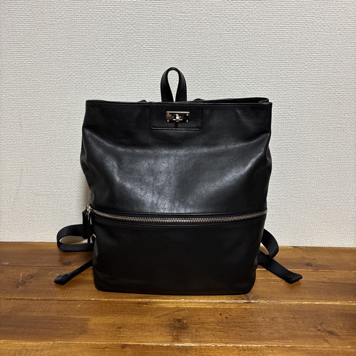 COACH オールドコーチ シボ革 リュックサック 黒 イタリア製 4911