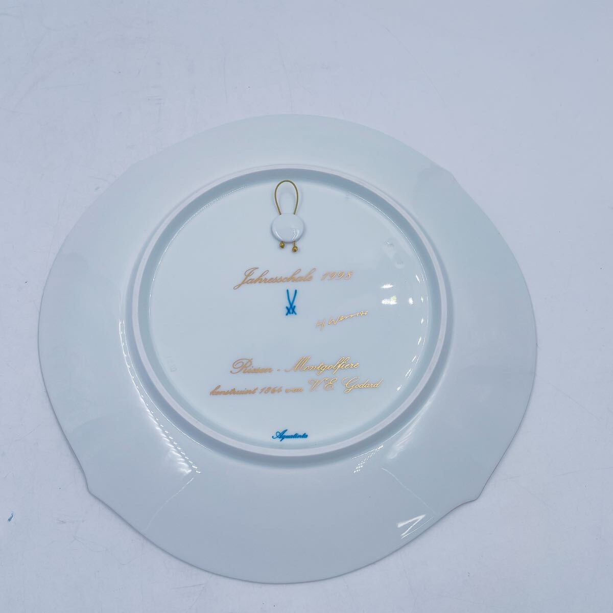 【美品】マイセン　イヤープレート　1998熱気球 27CM 美品◇自宅保管 マイセン イヤー プレート 1998 モンゴルフィ