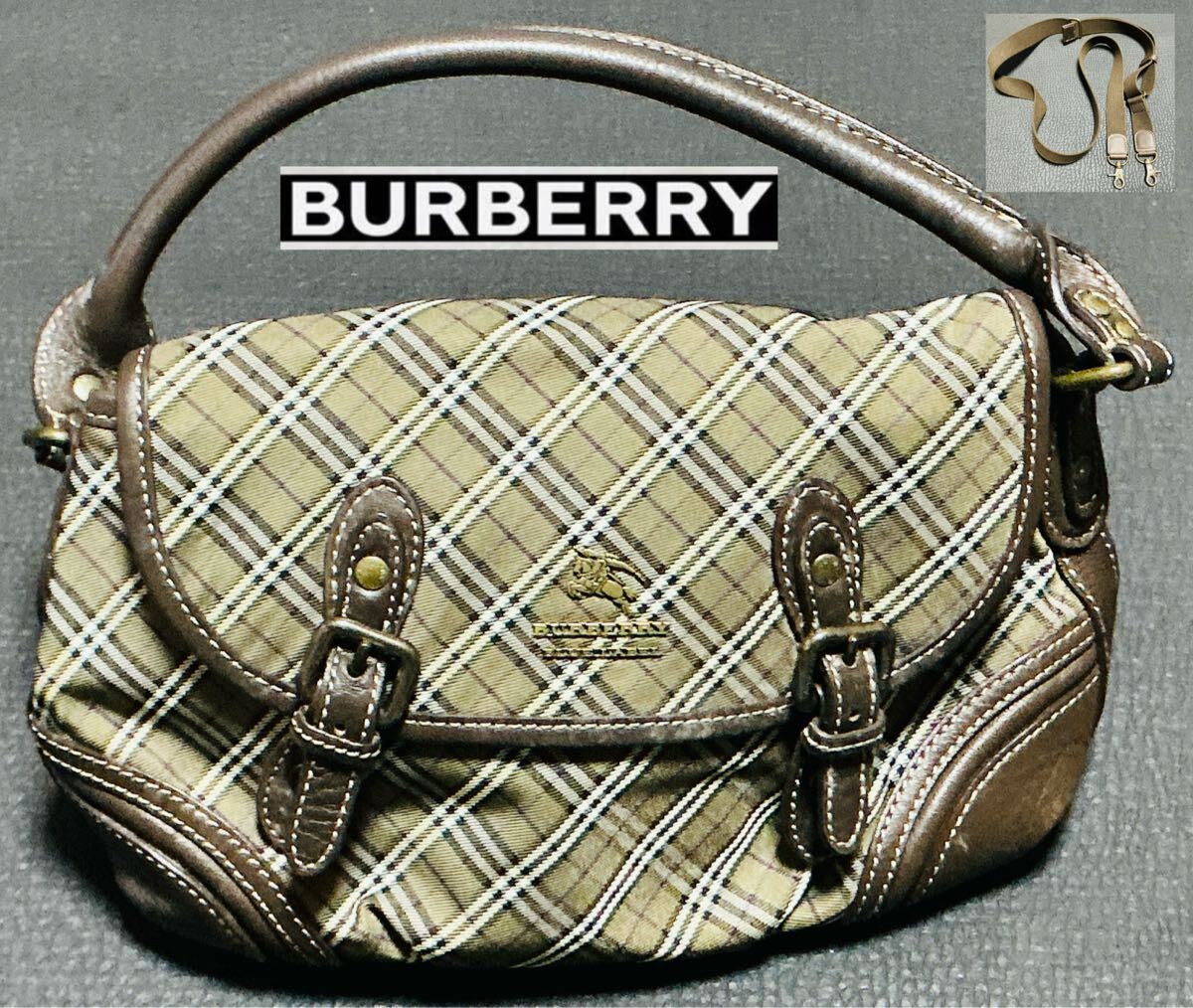 BURBERRY BLUE LABEL ホースロゴ 2way ハンドバッグ ショルダー BURBERRY BLUE LABEL ホースロゴ 2way ハンドバッグ ショルダー