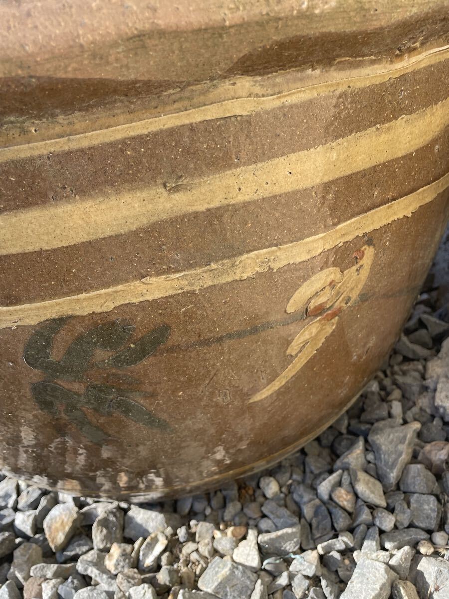 睡蓮鉢　特大　大型　水甕　中国　甕　宜興　水鉢　メダカ　鉢　蓮　ハス 中国宜興 睡蓮鉢 花鳥柄 大型 水瓶 水蓮鉢 直径72×高さ42 (メダカ鉢