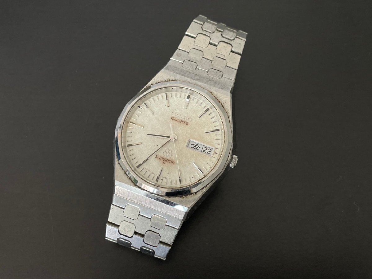Service 9983 S183 SEIKO セイコー スーペリア ツインクオーツ 9983-7000 SS シルバー文字盤 腕時計 メンズ ジャンク /【Buyee ...