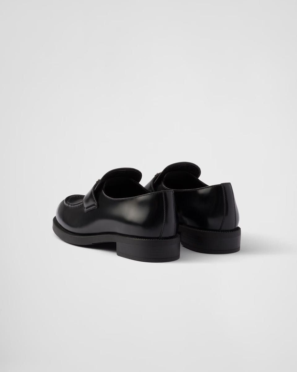 PRADA プラダ トライアングルロゴ ローファー ブラッシュドレザー 35