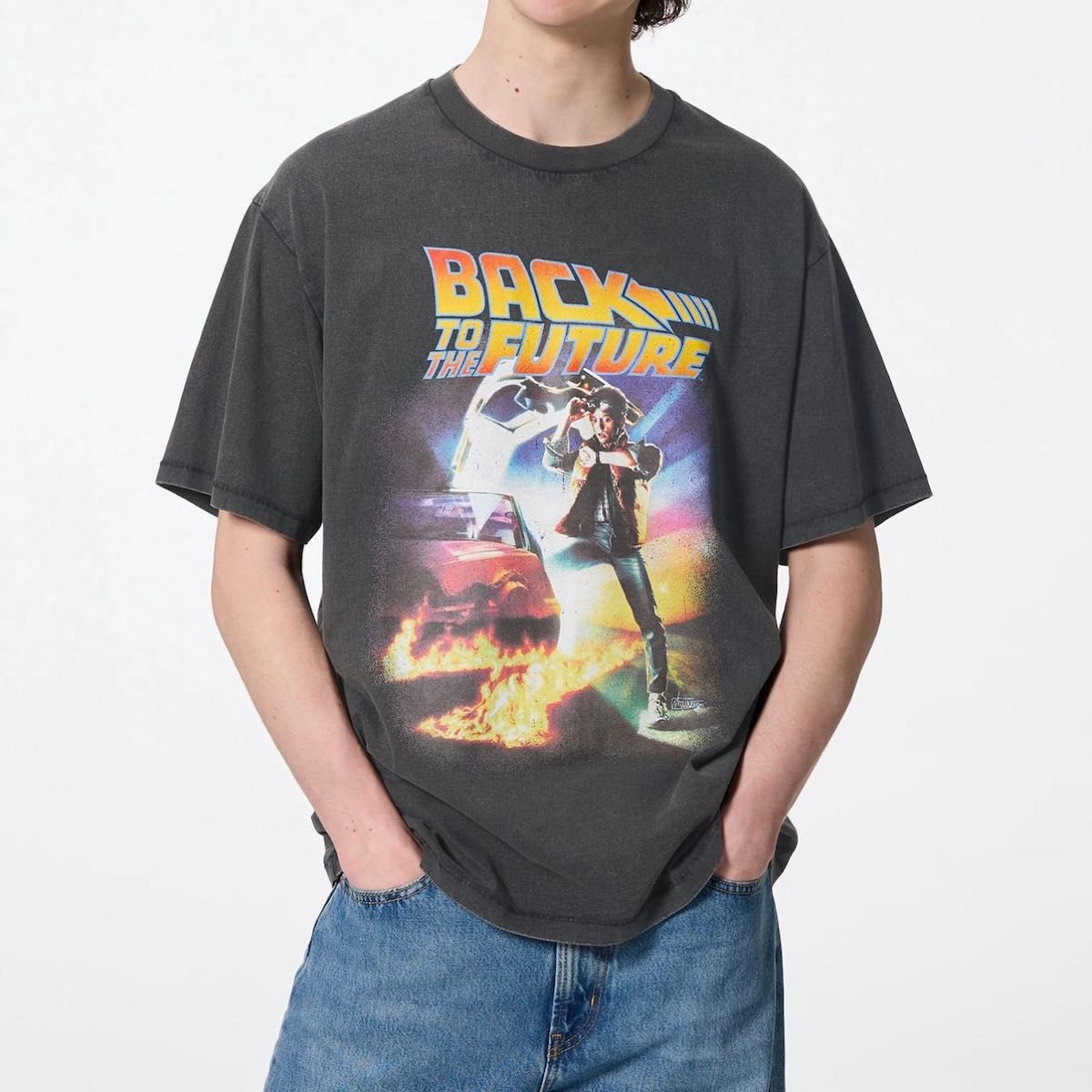 GU バックトゥザフューチャー BTTF ウォッシュドグラフィック Tシャツ 