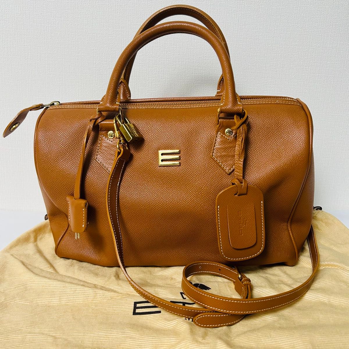 エトロ ETRO ボストンバッグ ショルダー 2WAY ペイズリー柄 茶