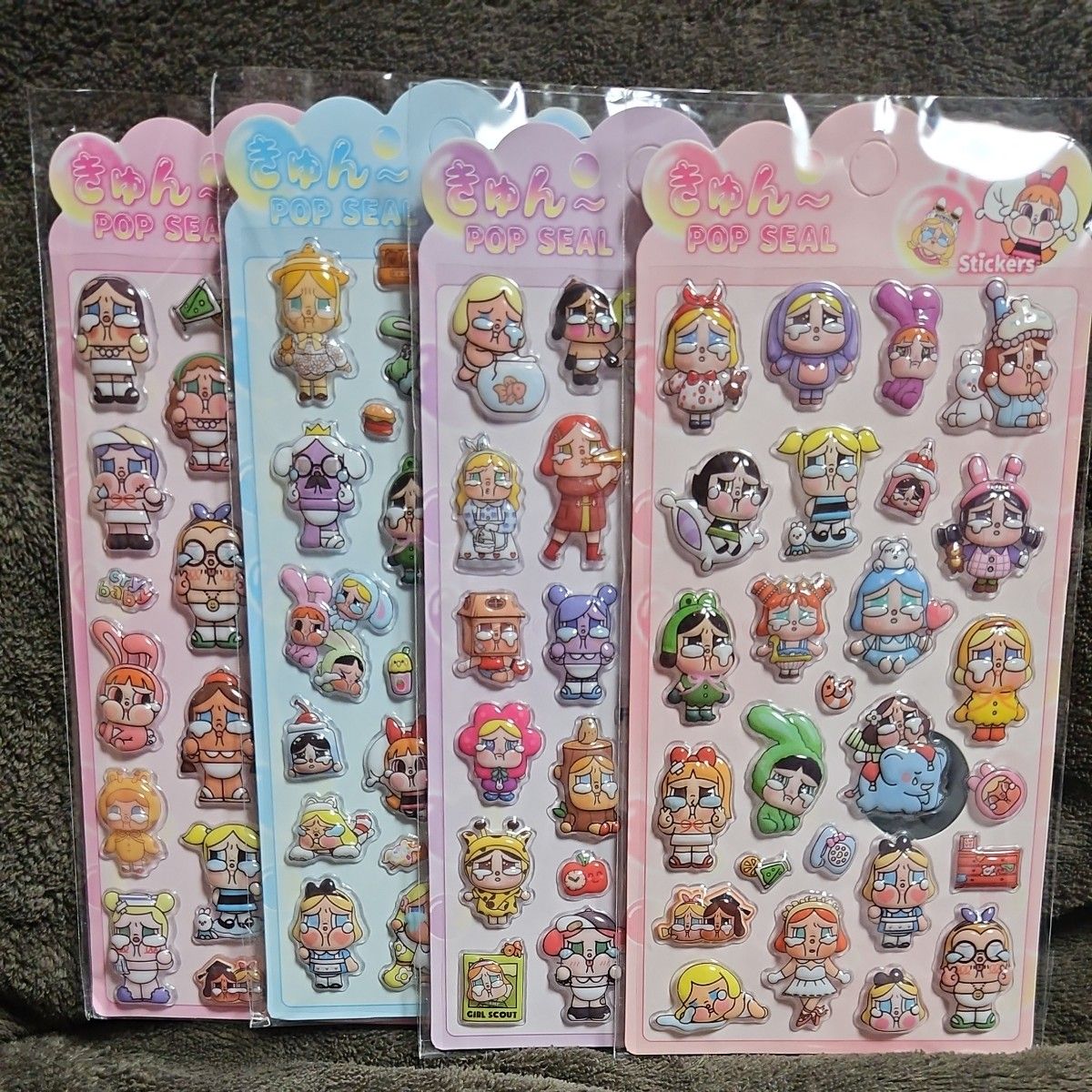 きゅんポップシール4枚セット クライベイビー ぷくぷくシール 立体 