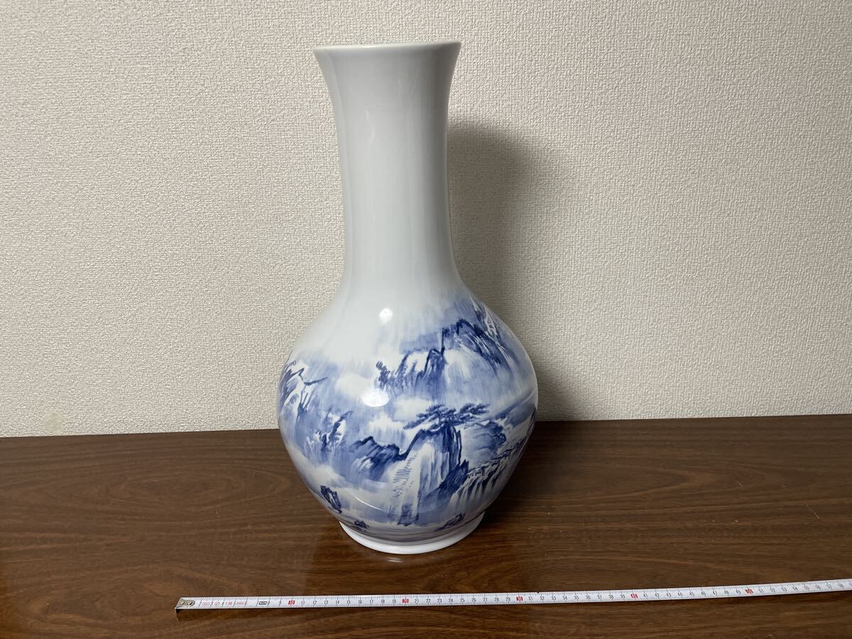 中国古玩 唐物 大清康煕年製 款 染付 青華 花瓶 時代物
