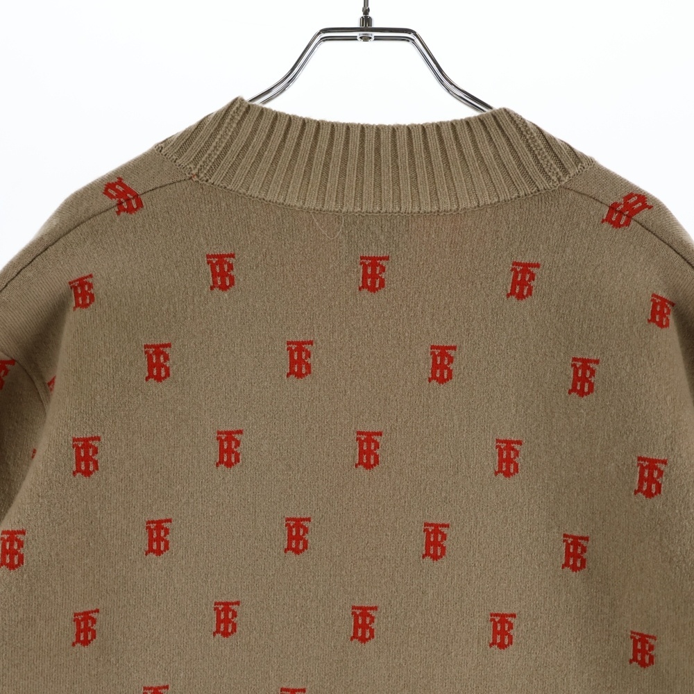 BURBERRY バーバリー TBモノグラム ニットカーディガン ブラウン #L