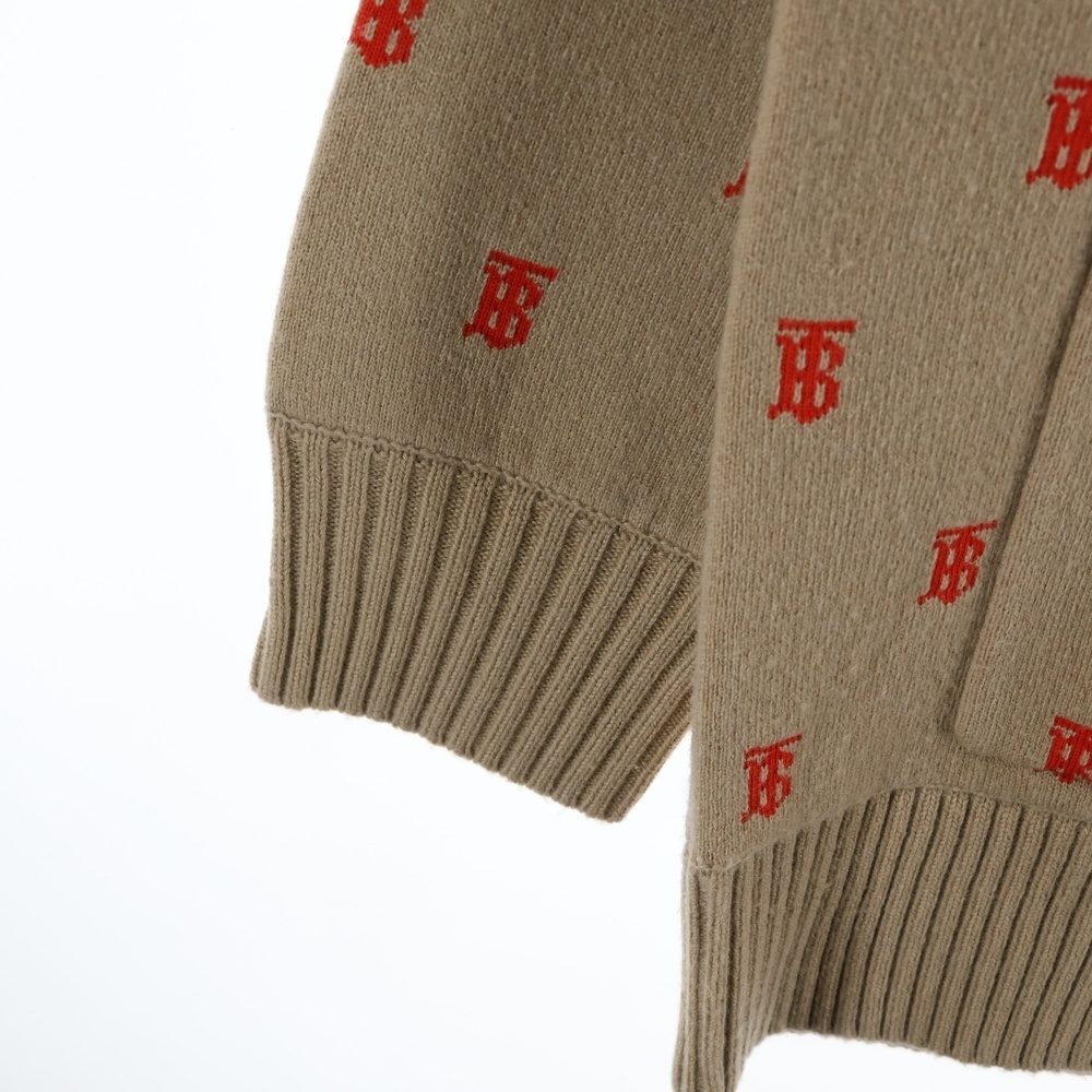 BURBERRY バーバリー TBモノグラム ニットカーディガン ブラウン #L