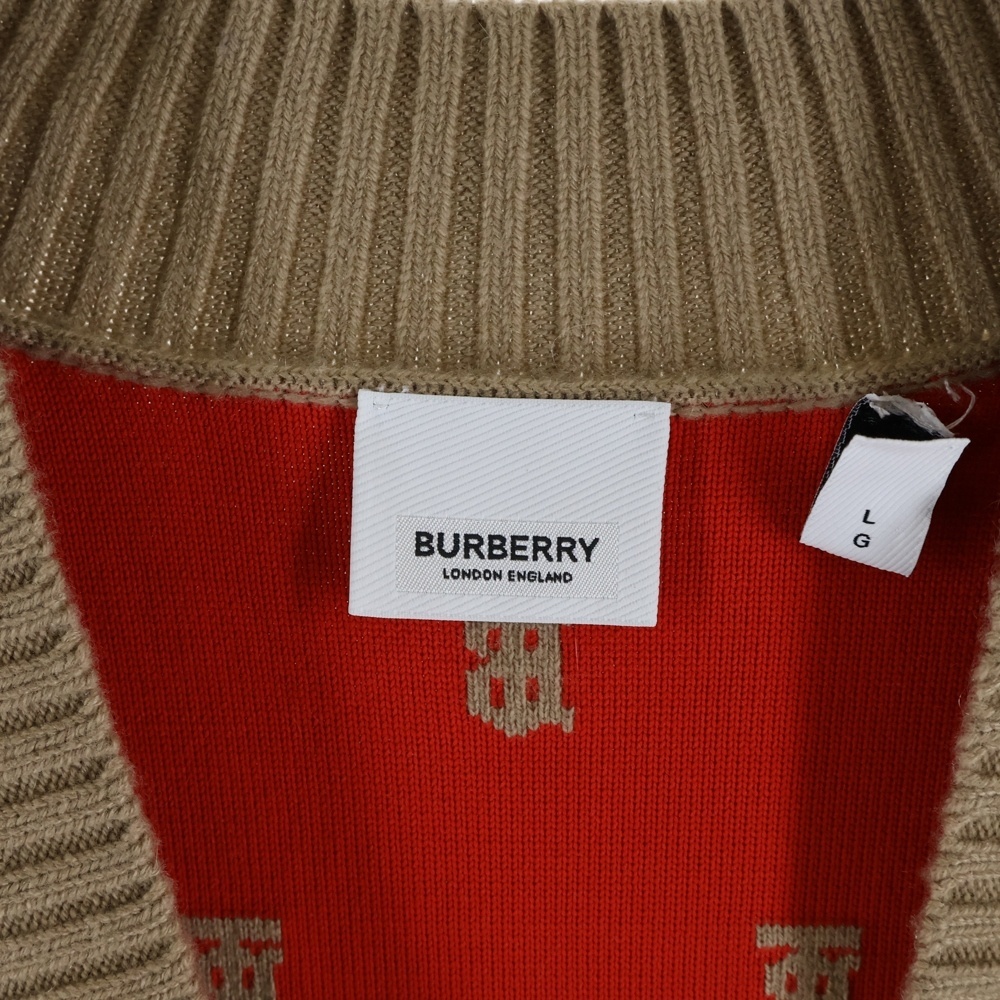 BURBERRY バーバリー TBモノグラム ニットカーディガン ブラウン #L