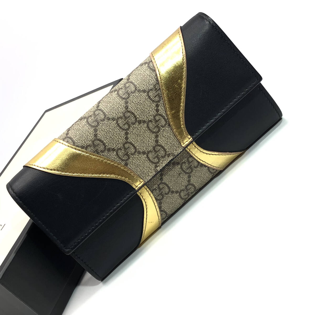 人気店舗 GUCCI レザー 二つ折り長財布 レア 未使用 【公式通販】