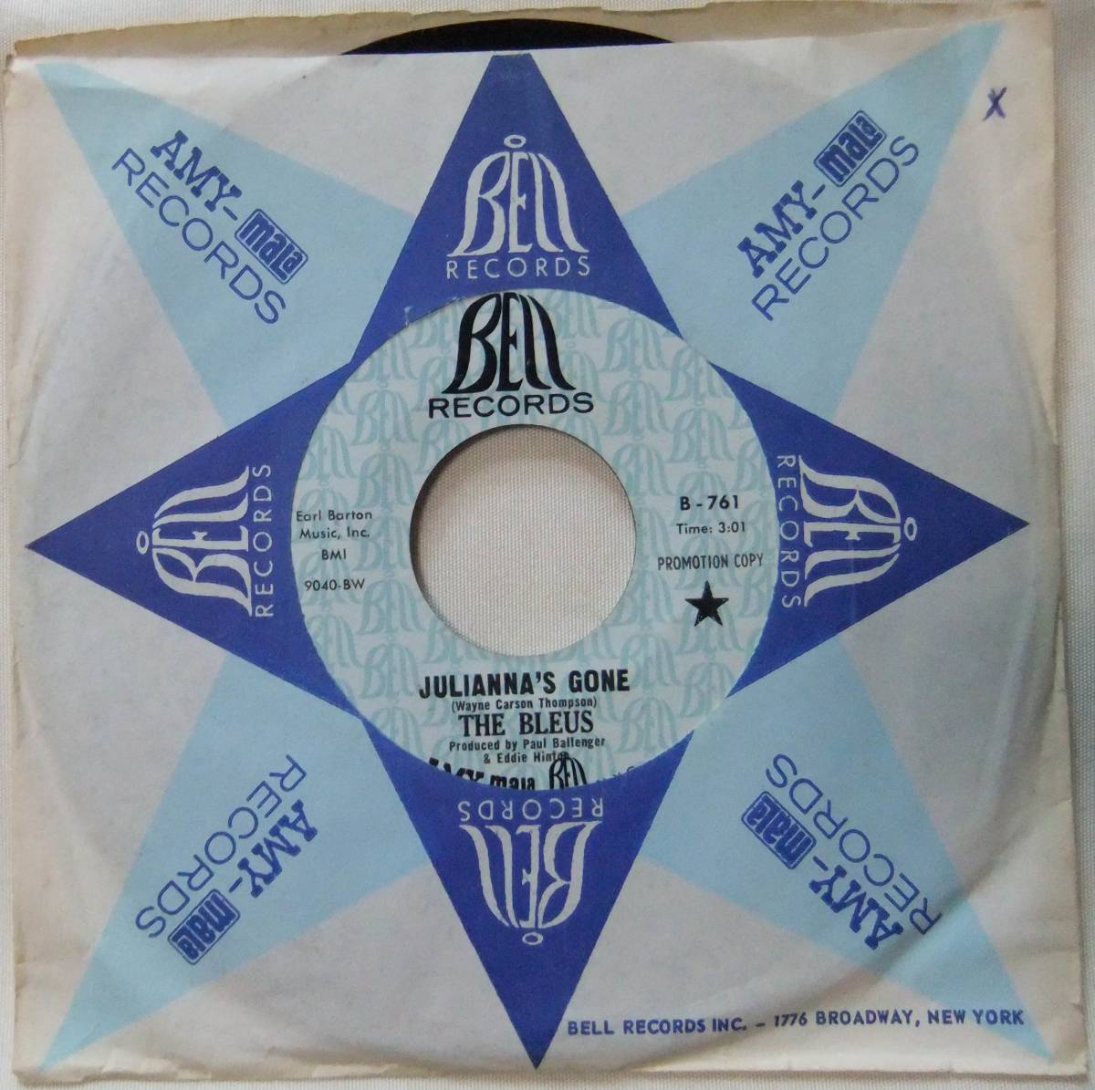 最大60%OFFクーポン 大切な The Bleus feat.Duane Allman A: Julianna's Gone - B: Mystery Smoke '7inch Single '69US Bell Records Promo-copy articlemarket.com articlemarket.com