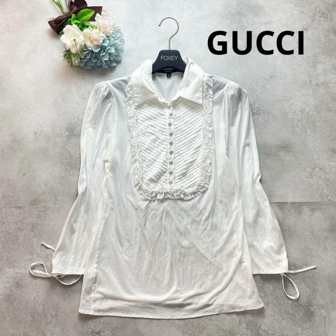販売カスタムオーダー GUCCI刺繍入りホワイト長袖シャツ 【公式通販】