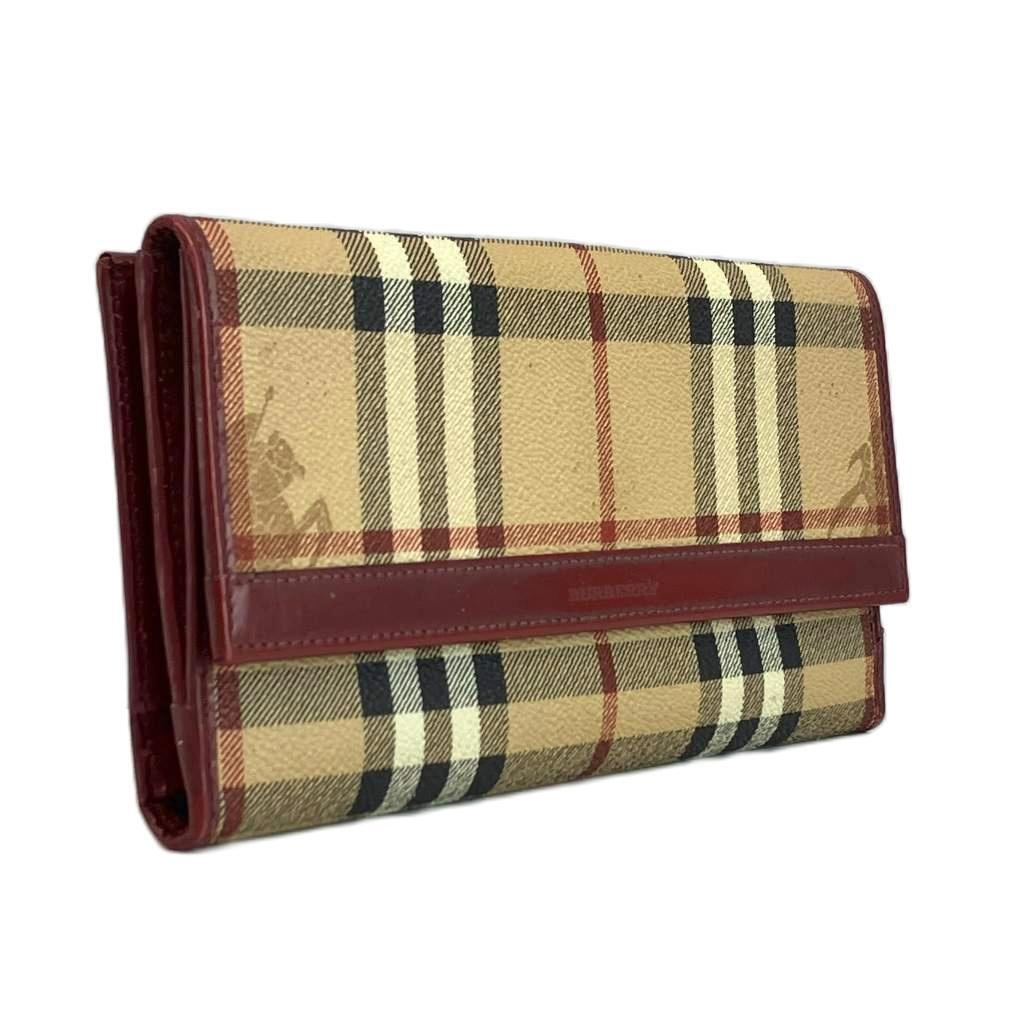 正規品　BURBERRY 長財布二つ折り PVC レザー Wホック ノバチェック バーバリー BURBERRY 長財布 二つ折り PVC レザー Wホック ノバ