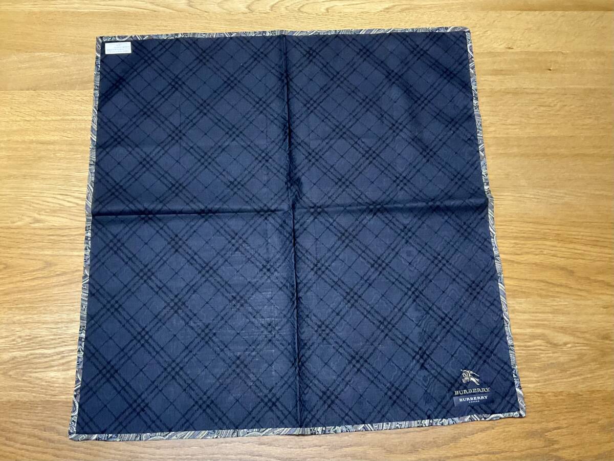 未使用 BURBERRYバーバリー 高級 上質大判ハンカチ2枚 約53×53 