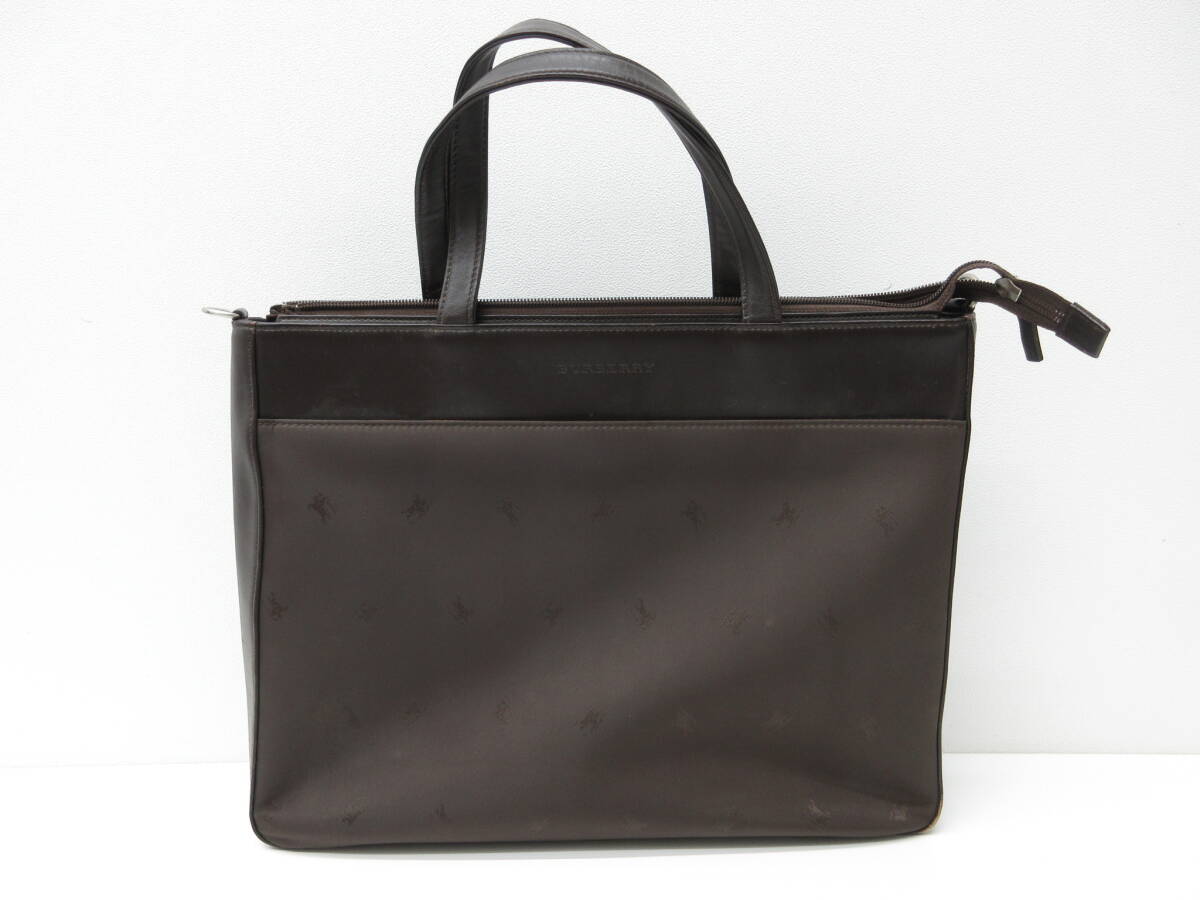 1円 BURBERRY バーバリー ナイロンキャンバス×レザー ノバチェック