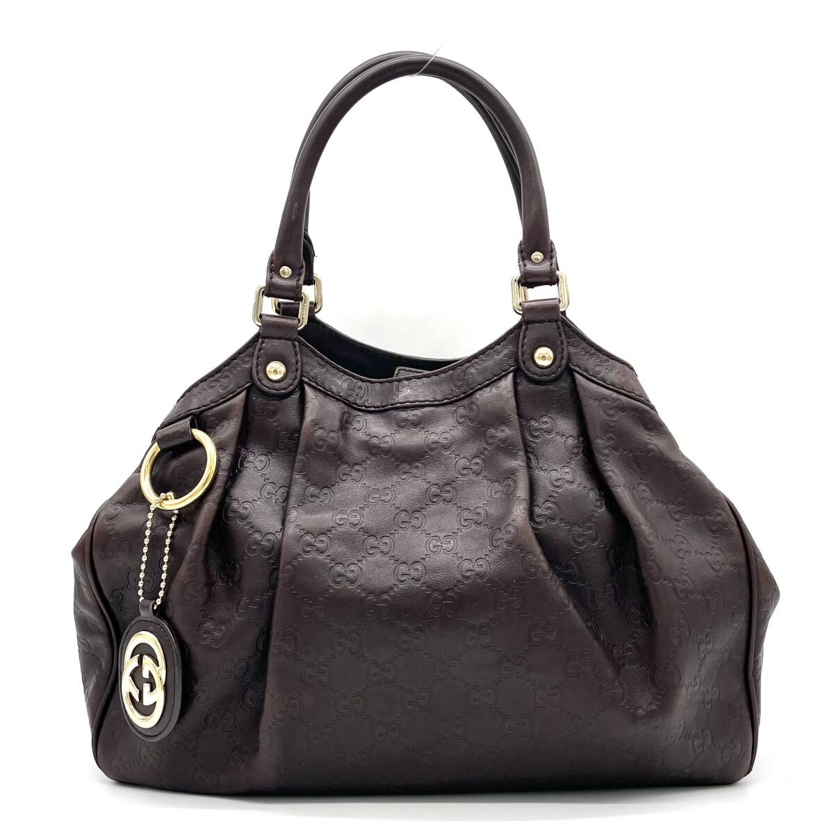 1円 GUCCI グッチ シマ GG柄 スーキー トートバッグ ハンドバッグ 