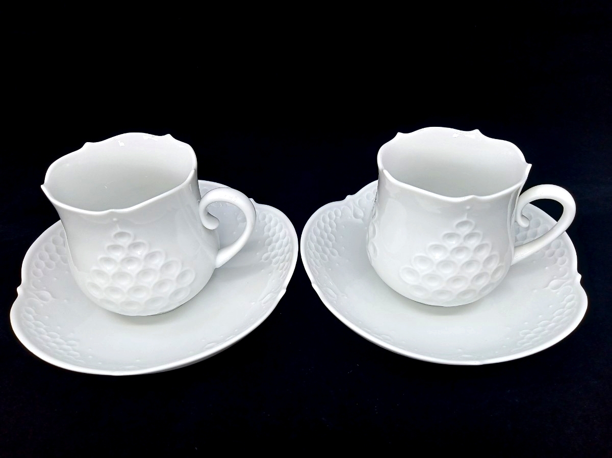 マイセン 皿 ホワイトレリーフペア Meissen マイセン ホワイトレリーフ 