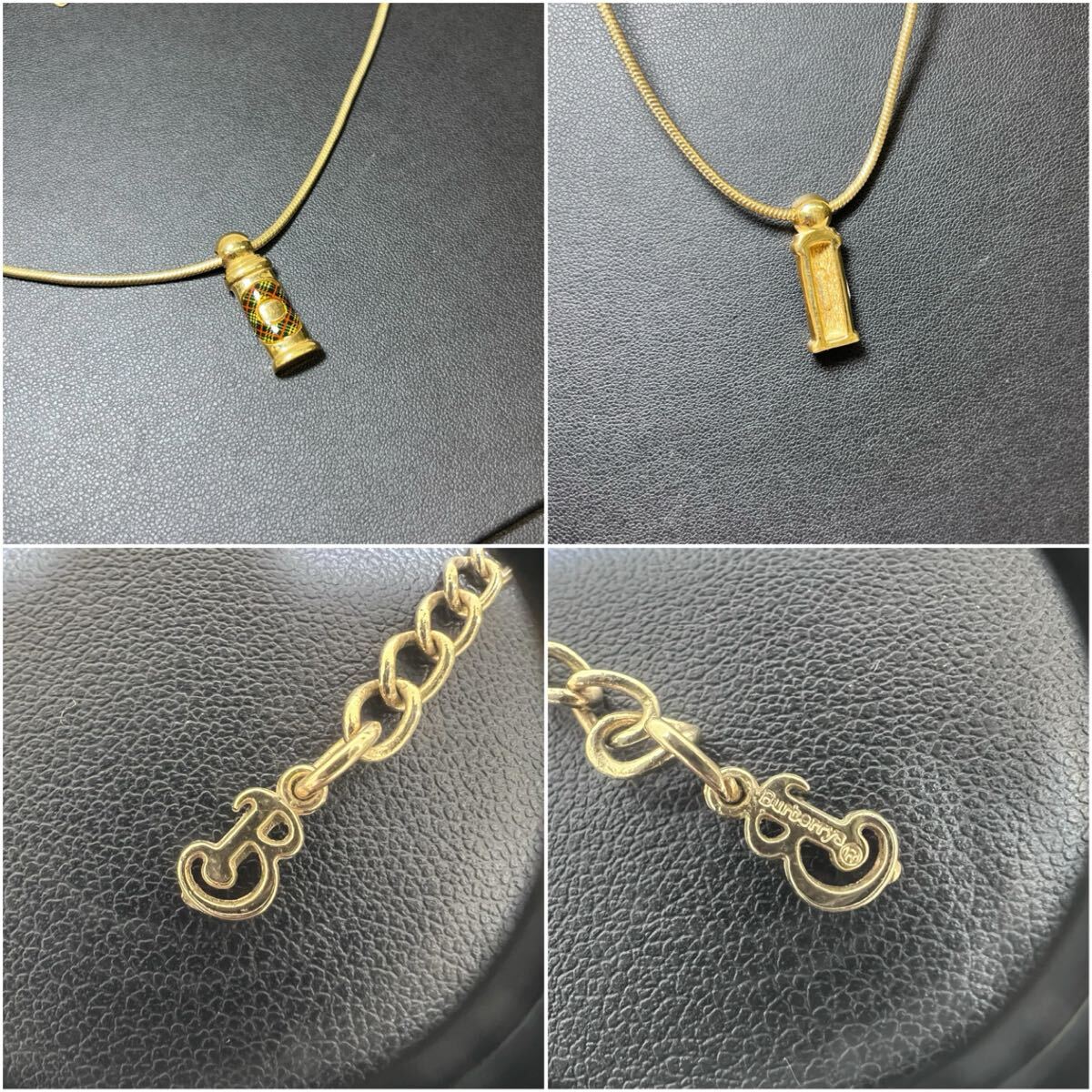 1円スタート バーバリー Burberry ボトル型ゴールド ネックレス 