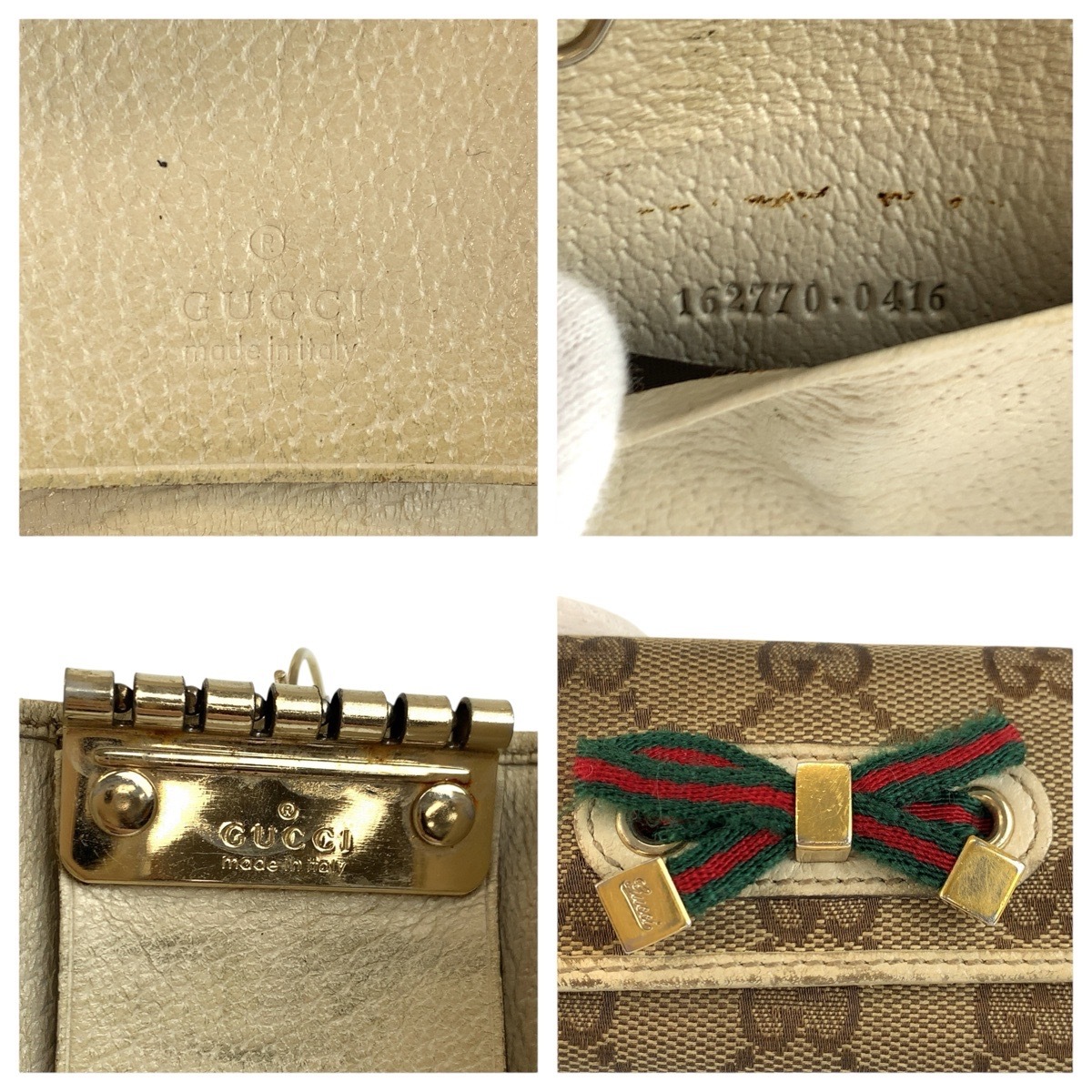 GUCCI GUCCI グッチ ブラウン ゴールド金具 GGキャンバス /レザー 002 