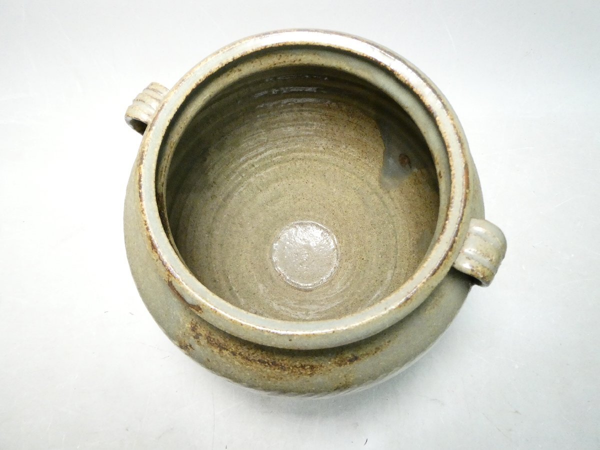 062209 人間国宝島岡達三象嵌双葉耳付花器花瓶壺置物/【Buyee】