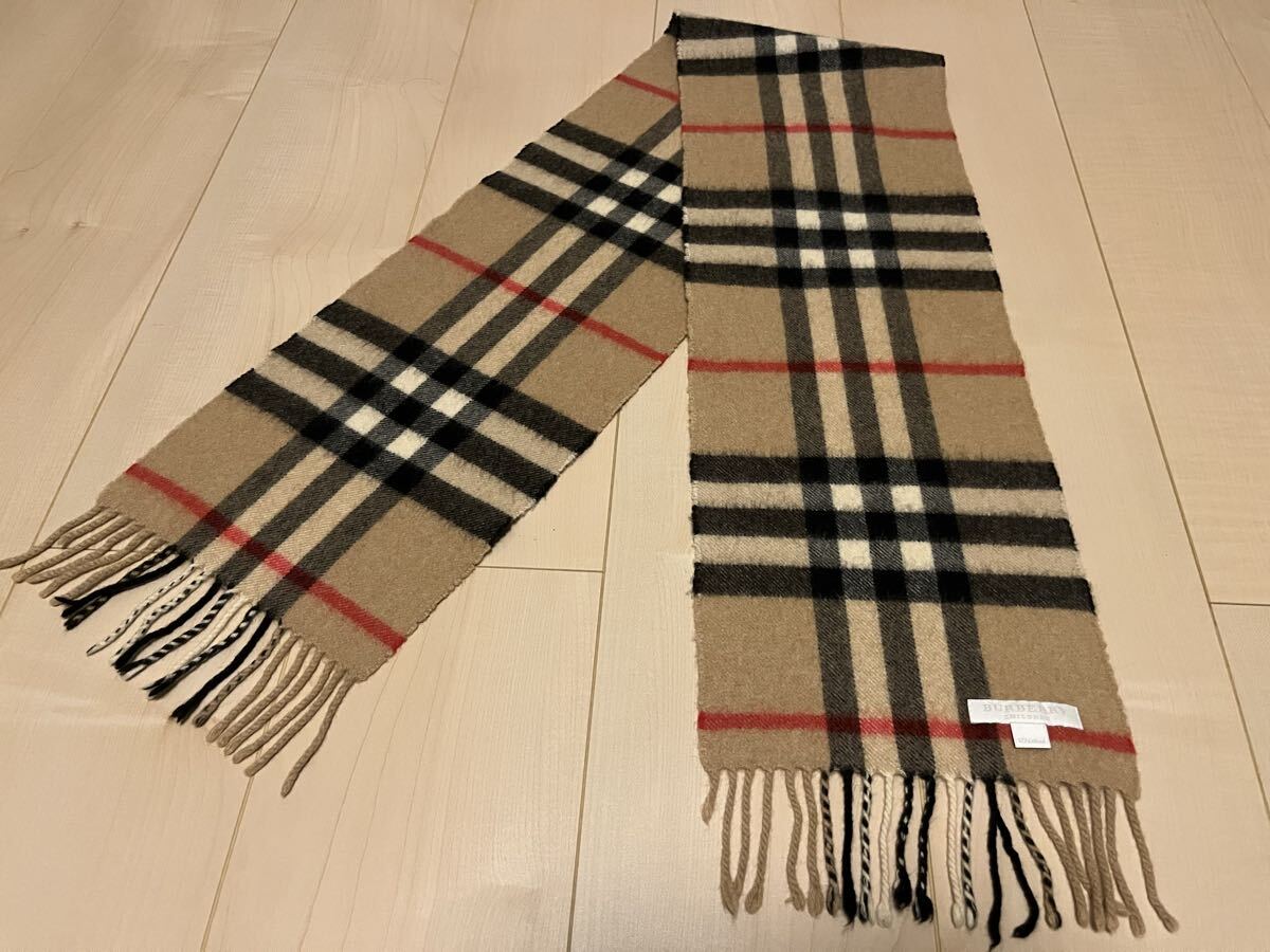 BURBERRY バーバリー マフラー カシミア100％ キャメル 小さめの 
