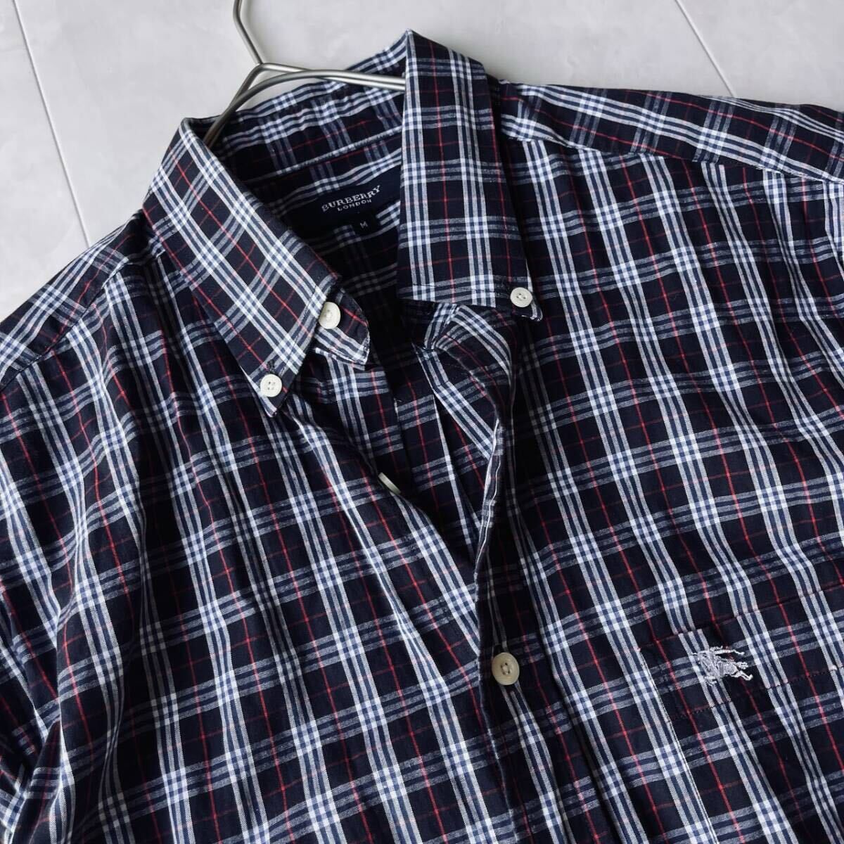 BURBERRY LONDON☆バーバリーロンドン◇M☆綿100% 半袖シャツ ノバ 