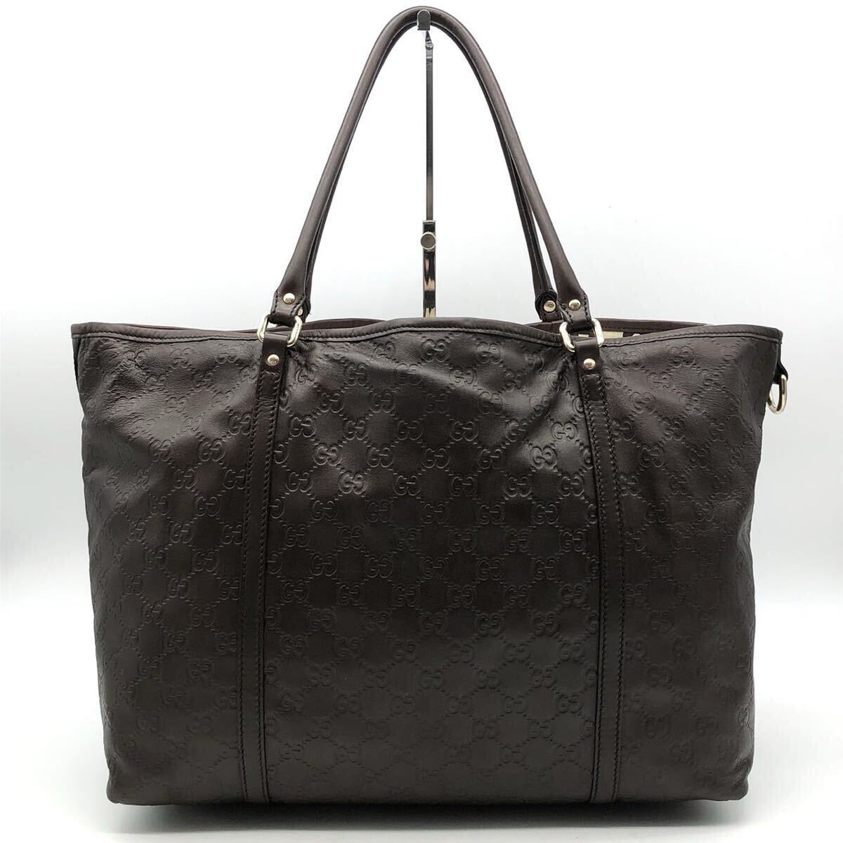 GUCCI グッチ ビジネスバッグ トートバッグ GGキャンバス レザー ロゴ