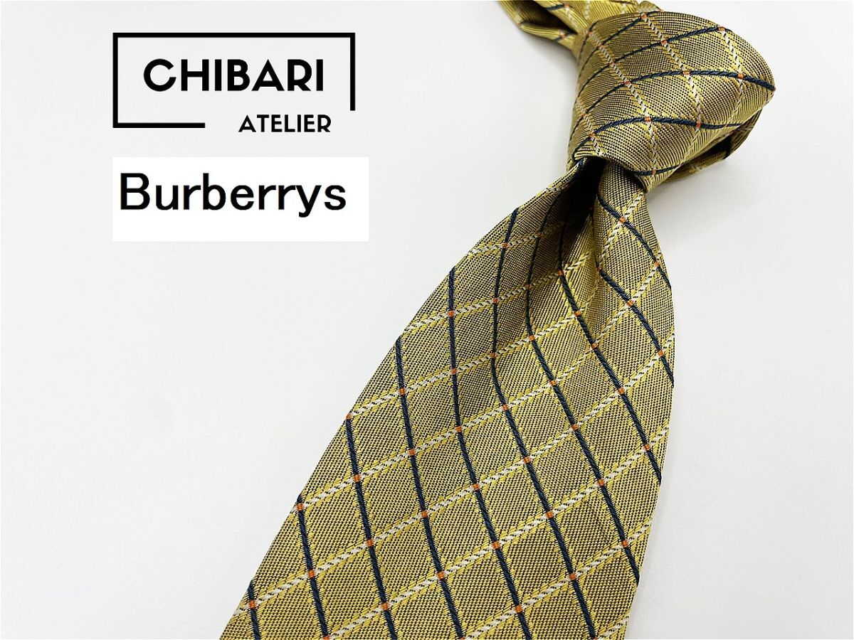 1円 美品 バーバリー BURBERRY ストライプ柄 ネクタイ 青 × 紺 1円 