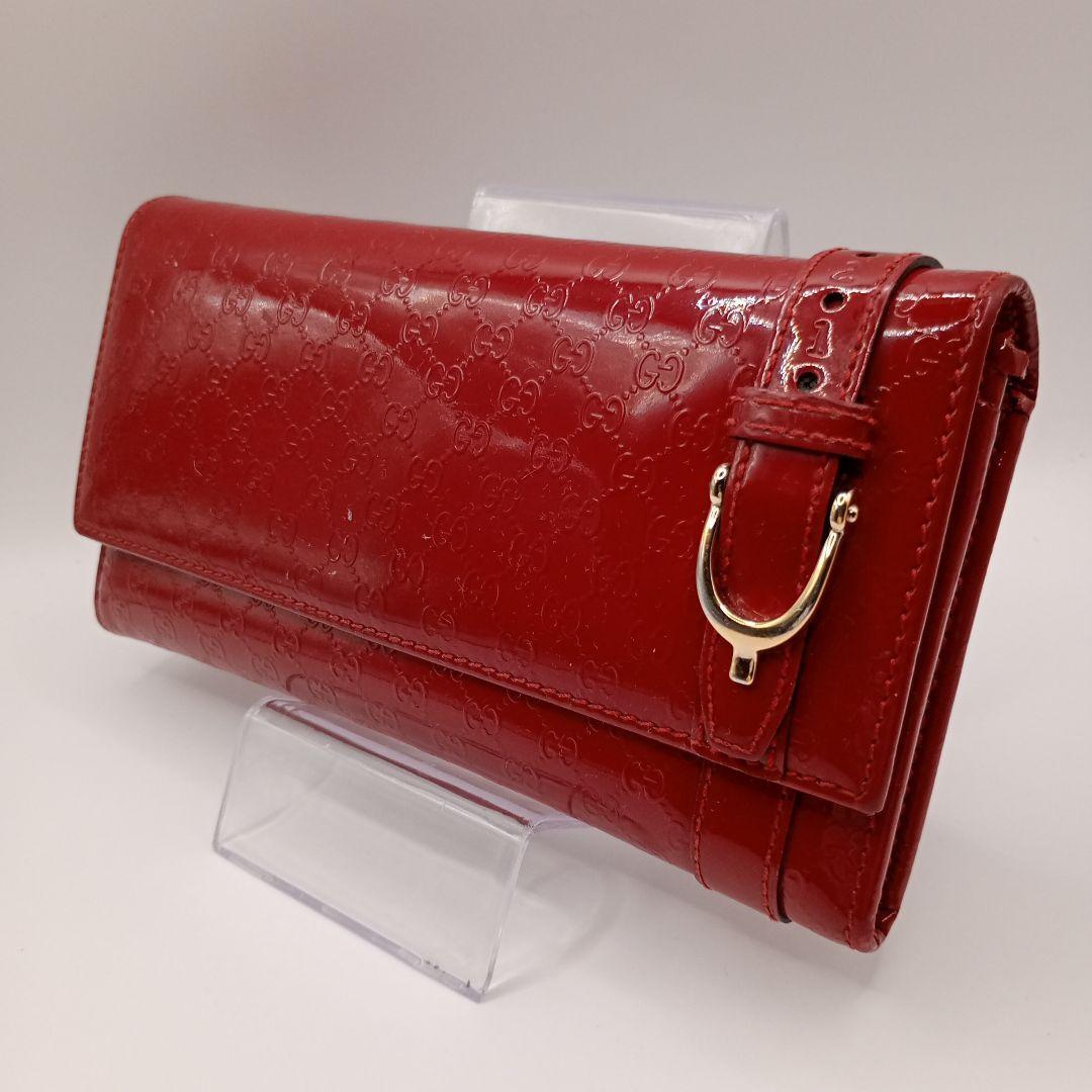 新型 ✨美品✨GUCCI グッチ 三つ折り財布GUCCI ロゴ レザー ブラック グッチ 三つ折り 財布 コンパクトウォレット ロゴ金具 レザー 黒×赤