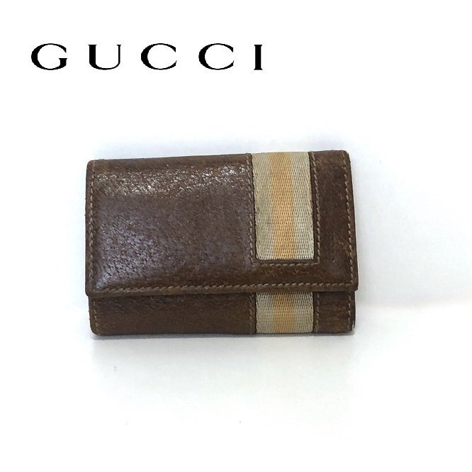【美品】GUCCI グッチ　キーケース　6連　マーモント　GG ブラウン　箱付き 美品】GUCCI グッチ キーケース 6連 マーモント GG ブラウン 箱付き 美
