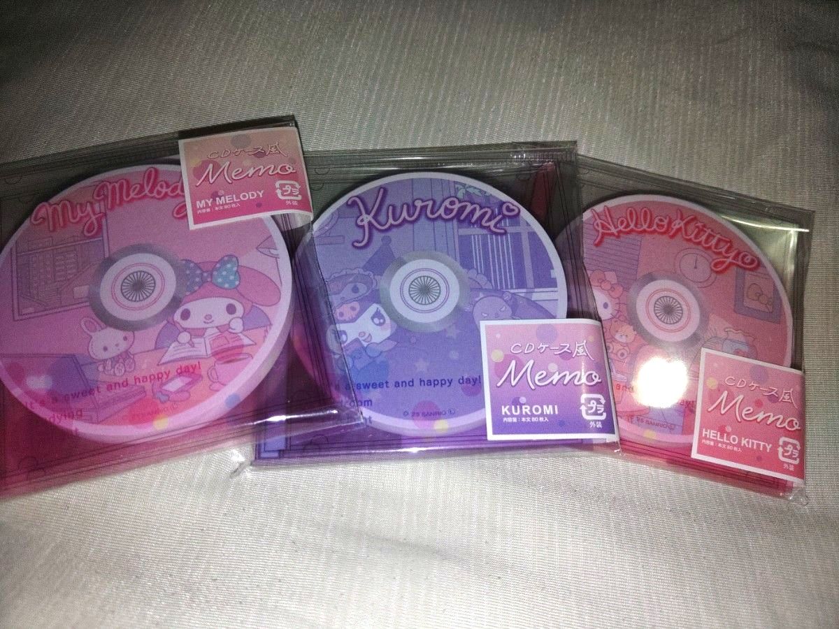 サンリオ CDケース風メモ 3種セット マイメロディ クロミ ハローキティ