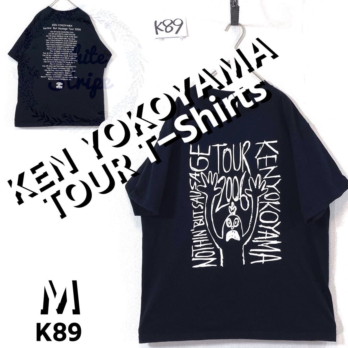 横山健バンドTシャツK89〇KENYOKOYAMAハイスタツアー黒ブラック古着 