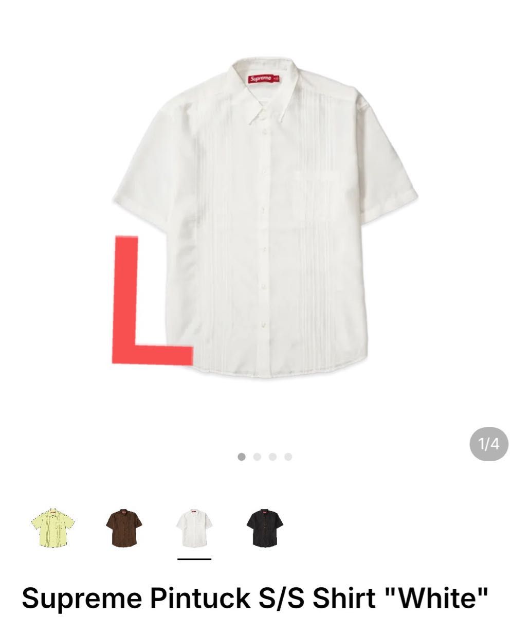 Supreme Pintuck S/S Shirt White シュプリーム ピンタック 半袖シャツ