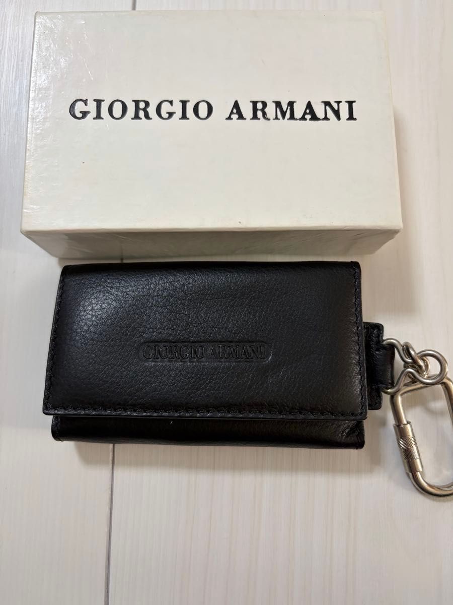 GIORGIO ARMANI（ジョルジオアルマーニ）キーケース ブラック GIORGIO ARMANI ジョルジオアルマーニ キーケース ブラック レザー 箱