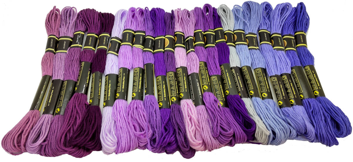 卸し売り購入 高い品質 綿 25番刺繍糸 DMCと同じ色番号 紫21色25本Bセット jodywebster.com jodywebster.com