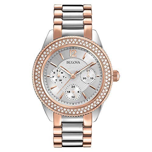 女性に人気！ 爆売り Bulova Women's 98N100 Multi-Function Crystal Bracelet Watch bigportal.ba bigportal.ba