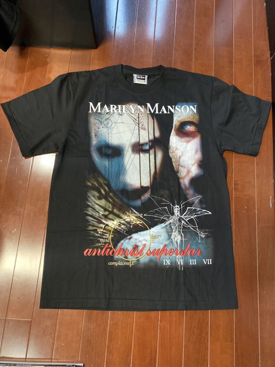 最高の品質の 名入れ無料 MARILYN Manson Tシャツ ブラック XL バンドTシャツ マリリンマンソン ロックTシャツ sannart.com sannart.com