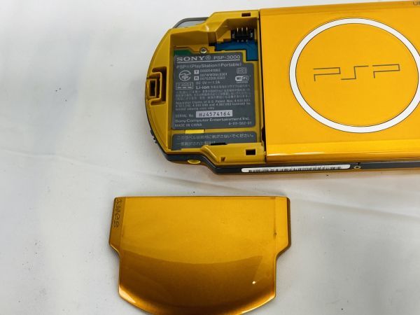 初期化済 美品 SONY ソニー PSP 本体 ブライト イエロー PlayStation 新品 バッテリー 付属 PSP-3000BY II