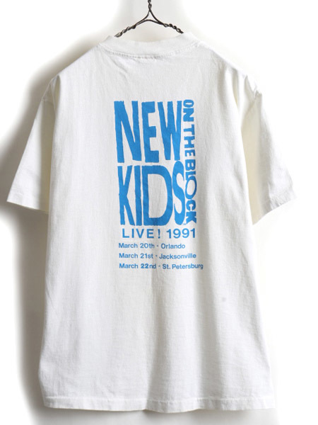 未使用品 57%OFF 90s USA製 ニューキッズオンザブロック 1991 ツアー 両面 プリント 半袖 Tシャツ メンズ L 古着 90年代 NEW KIDS ON THE BLOCK 白 sannart.com sannart.com
