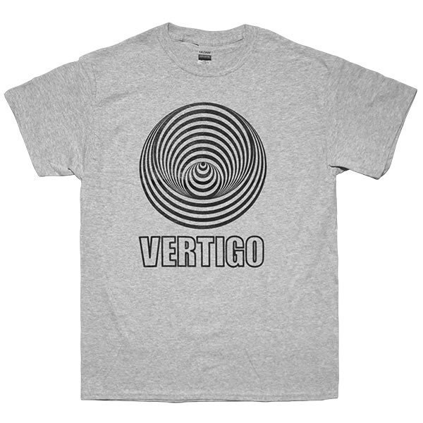 蔵 2021特集 Lサイズ Vertigo ヴァーティゴ Records レーベル Swirl 渦巻き うずまき ロゴ ロックTシャツ グレー sannart.com sannart.com