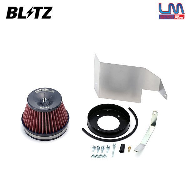 市販-BLITZ ブリッツ サスパワー コアタイプLM レッド エアクリーナー