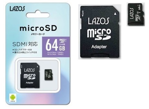 国内正規品 70％OFF LAZOS micro SD カード MicroSD sdカード 64GB メモリーカード SDHC マイクロSDカード landscapingarbors.com landscapingarbors.com