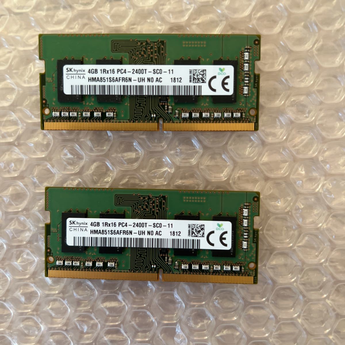 SK Hynix製 ノートPC用 4GB DDR4 2400 PC4-2400T SO-DIMM HMA851S6AFR6N-UH NO AC ...